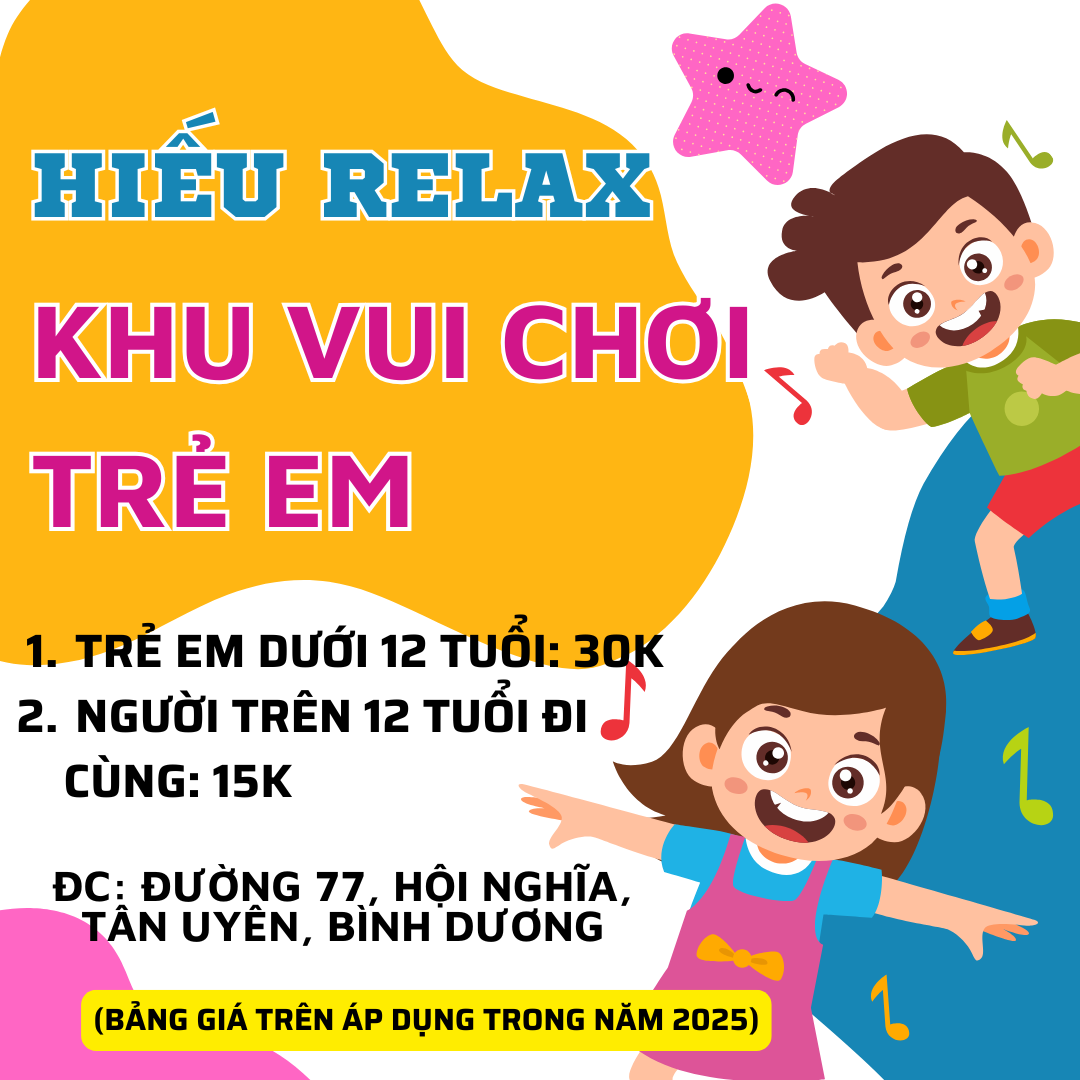 Bảng giá khu vui chơi Hiếu Relax